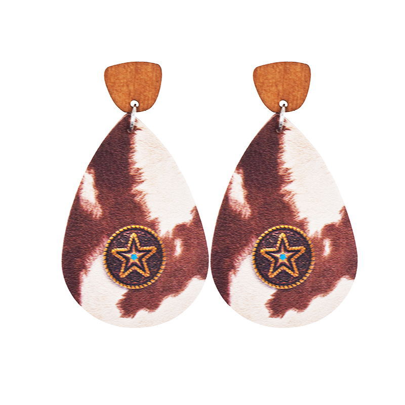 Wholesale Bohemian Western Cowboy Leather Earrings